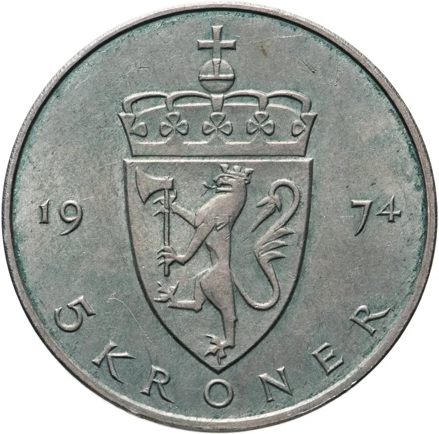 Норвегия 5 крон (kroner) 1974