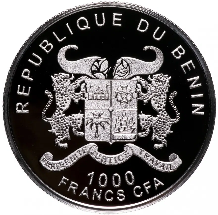 Бенин 1000 франков (francs) 2014  Романтические места - Москва, в буклете, реверс