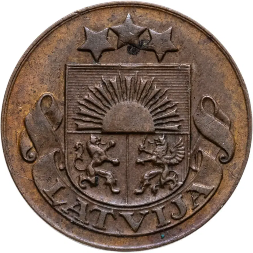 Латвия 1 сантим (santims) 1928, реверс