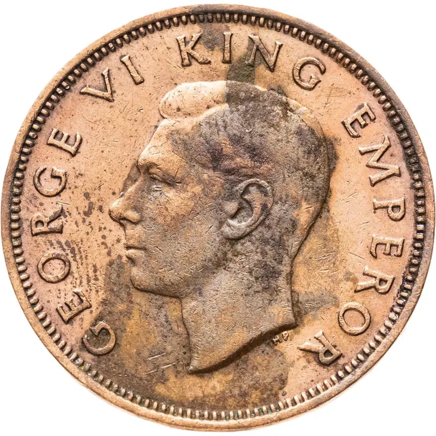 Новая Зеландия 1/2 пенни (penny) 1942, реверс