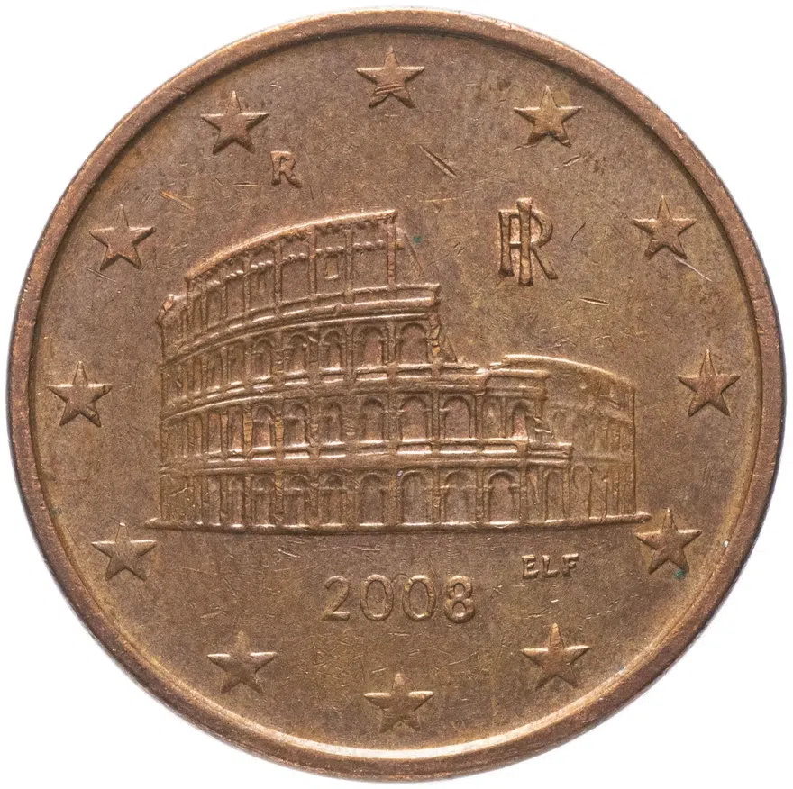 Италия 5 центов (cents) 2002-2019, аверс