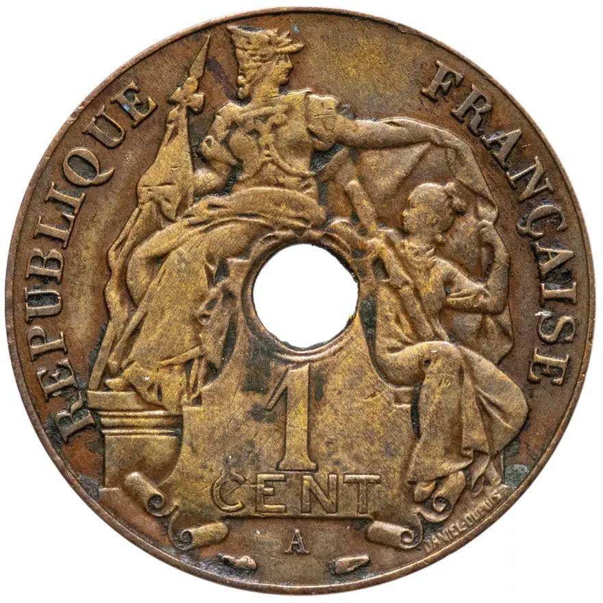 Французский Индокитай 1 сантим (centime) 1938, реверс