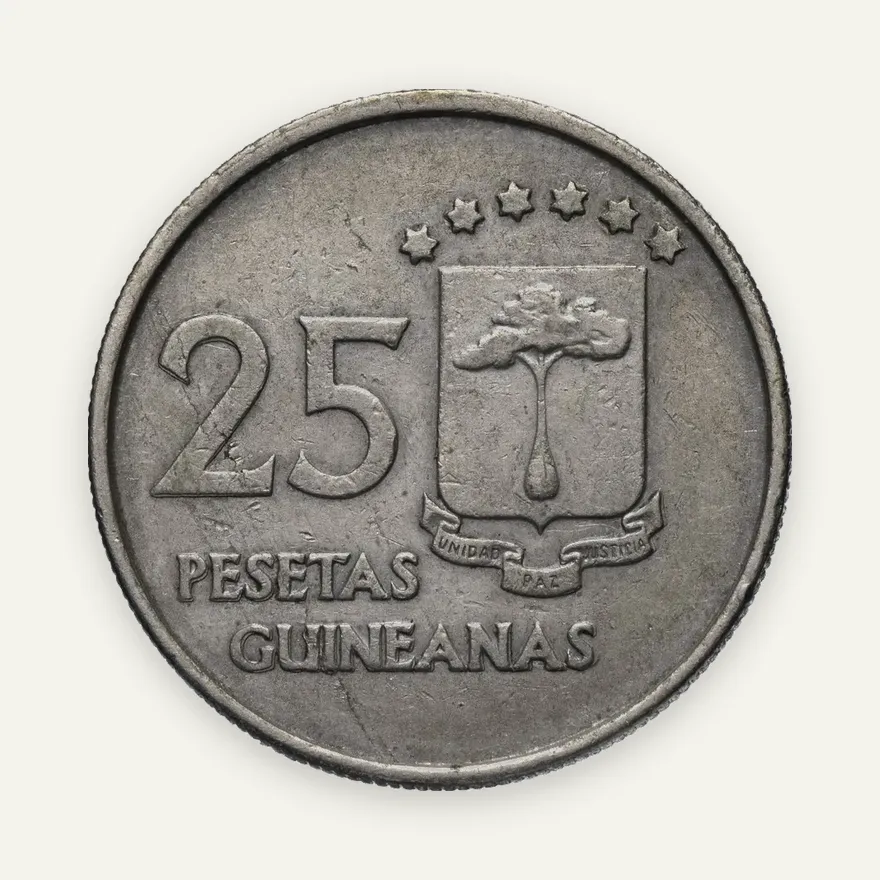 Экваториальная Гвинея 25 песет 1969, реверс