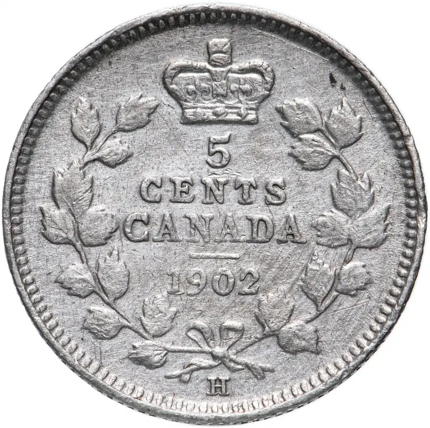 Канада 5 центов (cents) 1902 "H" - Бирмингем