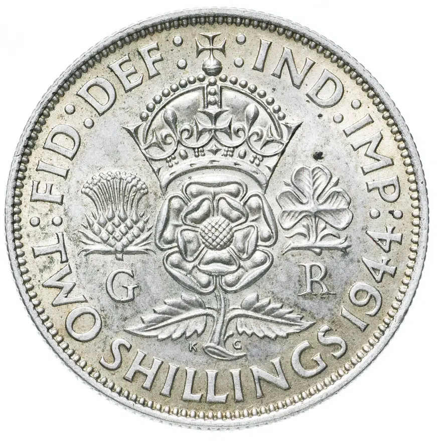 Великобритания 2 шиллинга (флорин, shillings) 1944, реверс