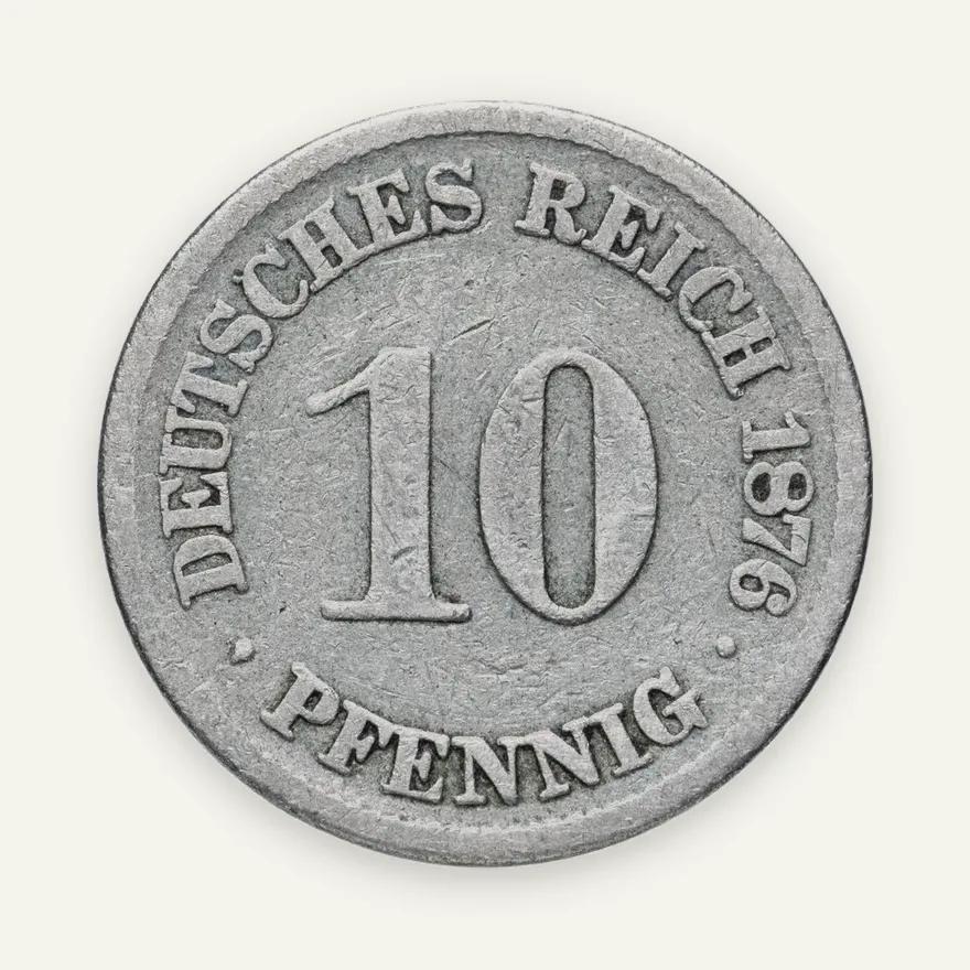 Германия (Германская империя) 10 пфеннигов (pfennig) 1876 A, реверс