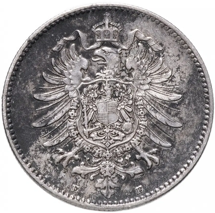 Германская Империя 1 марка 1881 E, реверс
