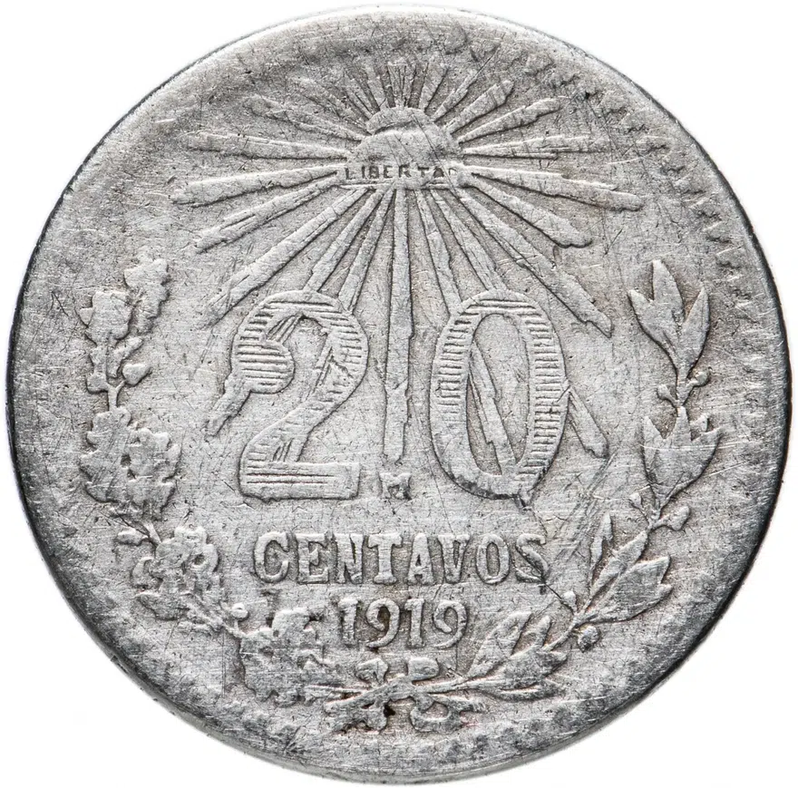 Мексика 20 сентаво (centavos) 1919