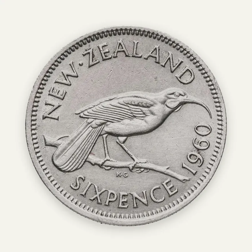 Новая Зеландия 6 пенсов (pence) 1960, аверс