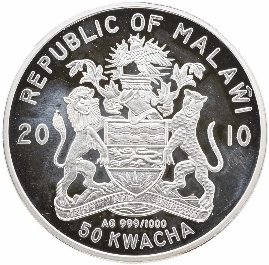 Малави 50 квач (kwacha) 2010 "Владимир Высоцкий", реверс