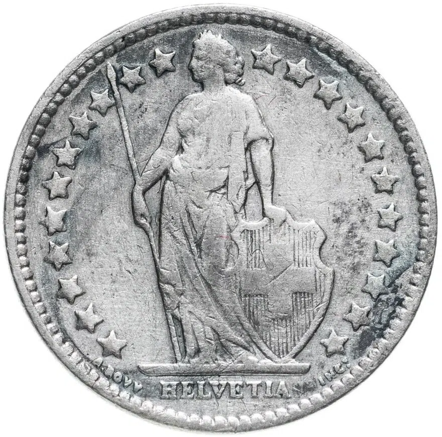Швейцария 1/2 франка (franc) 1914