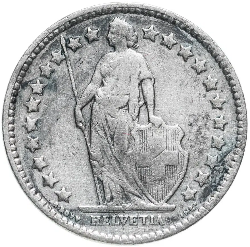 Швейцария 1/2 франка (franc) 1914, реверс