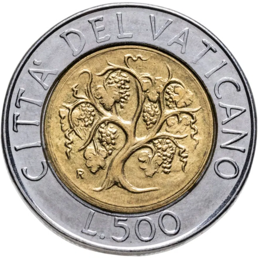 Ватикан 500 лир (lire) 1989, аверс