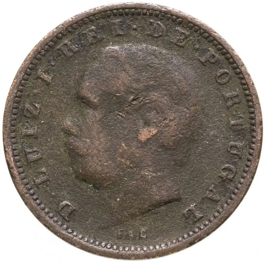 Португалия 5 рейс (reis) 1883, реверс