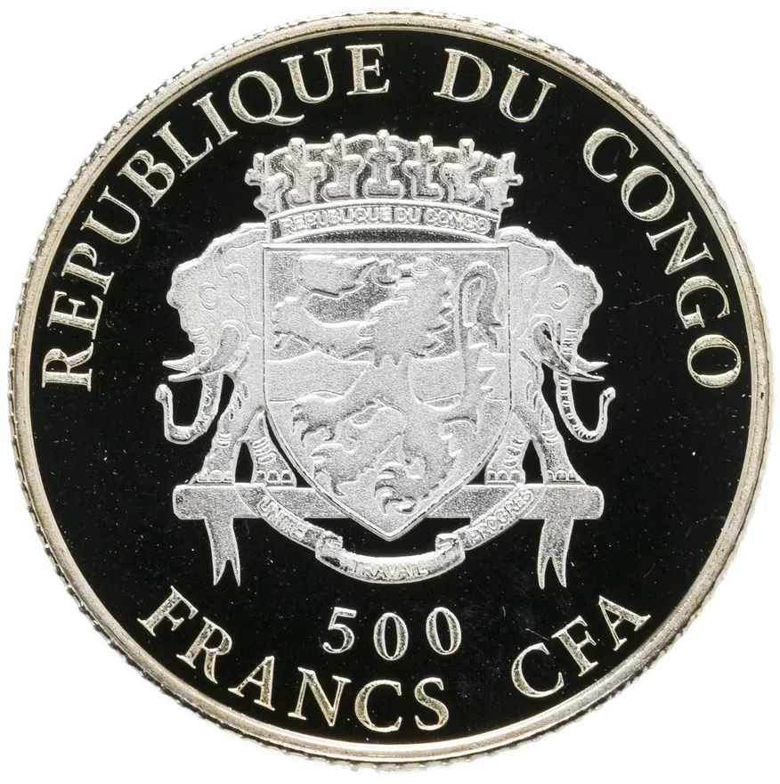Республика Конго 500 франков (francs) 2014  Подкова удачи, реверс