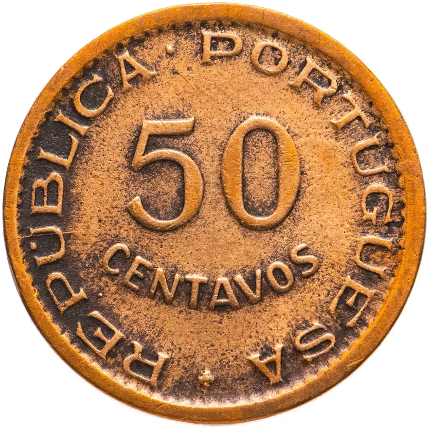 Ангола 50 сентаво (centavos) 1953, реверс
