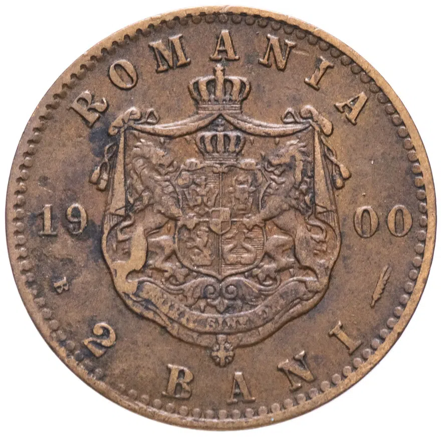 Румыния 2 бана (bani) 1900, реверс