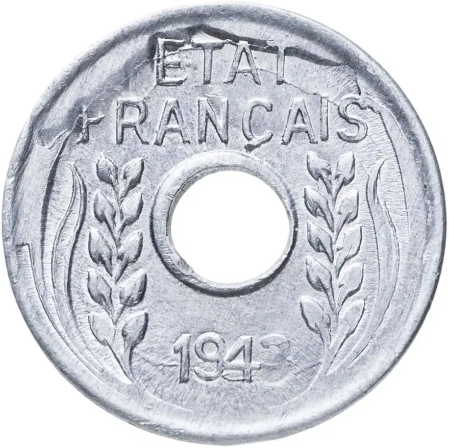 Французский Индокитай 1 сантим (centime) 1943, аверс