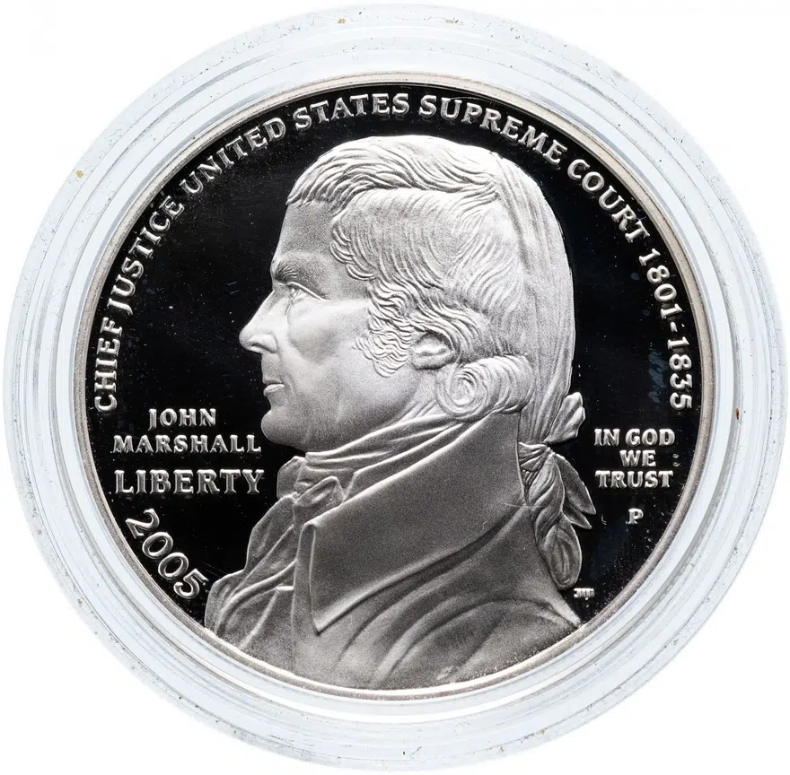 США 1 доллар (dollar) 2005 "170 лет со дня смерти Джона Маршалла", аверс