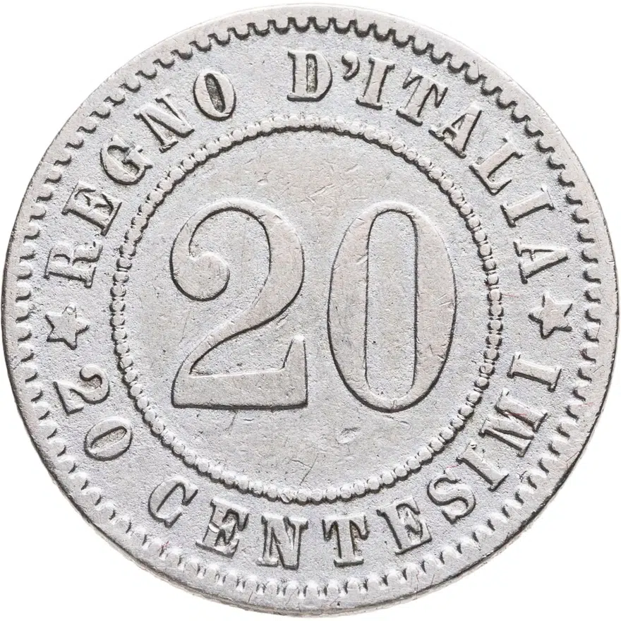 Италия 20 чентезимо (centesimi) 1894 KB  знак монетного двора "KB" - Берлин