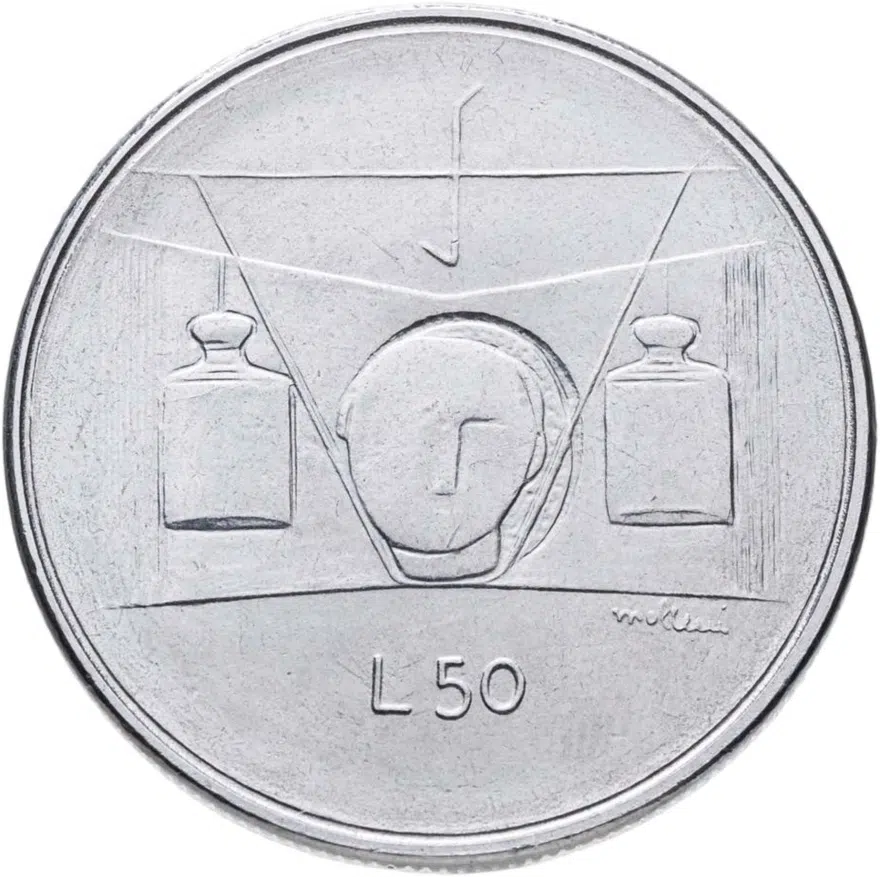 Сан-Марино 50 лир (lire) 1976  Республика, реверс