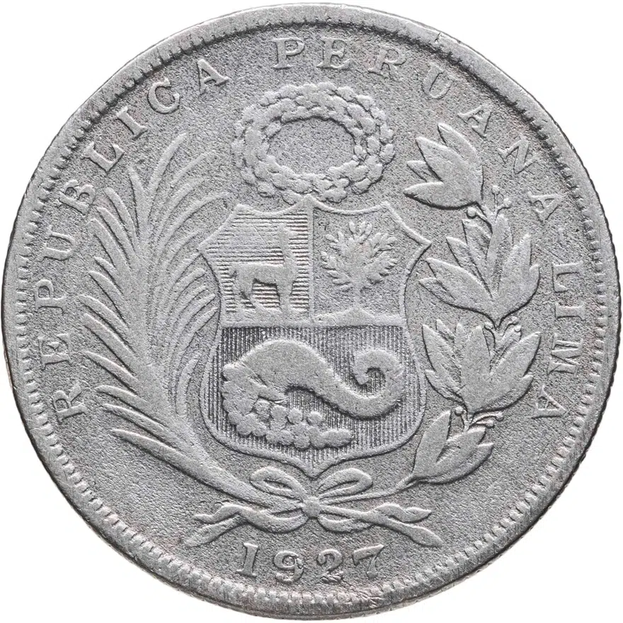 Перу 1/2 соля 1927, аверс