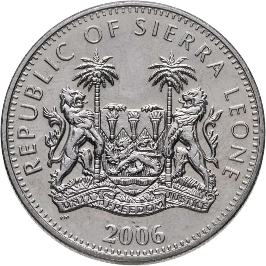 Сьерра-Леоне 1 доллар (dollar) 2006 "Животные - Лев", реверс