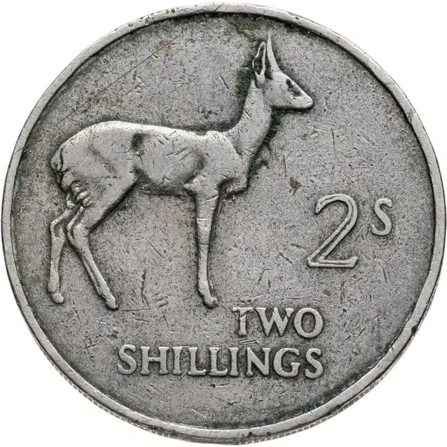 Замбия 2 шиллинга (shillings) 1966, аверс