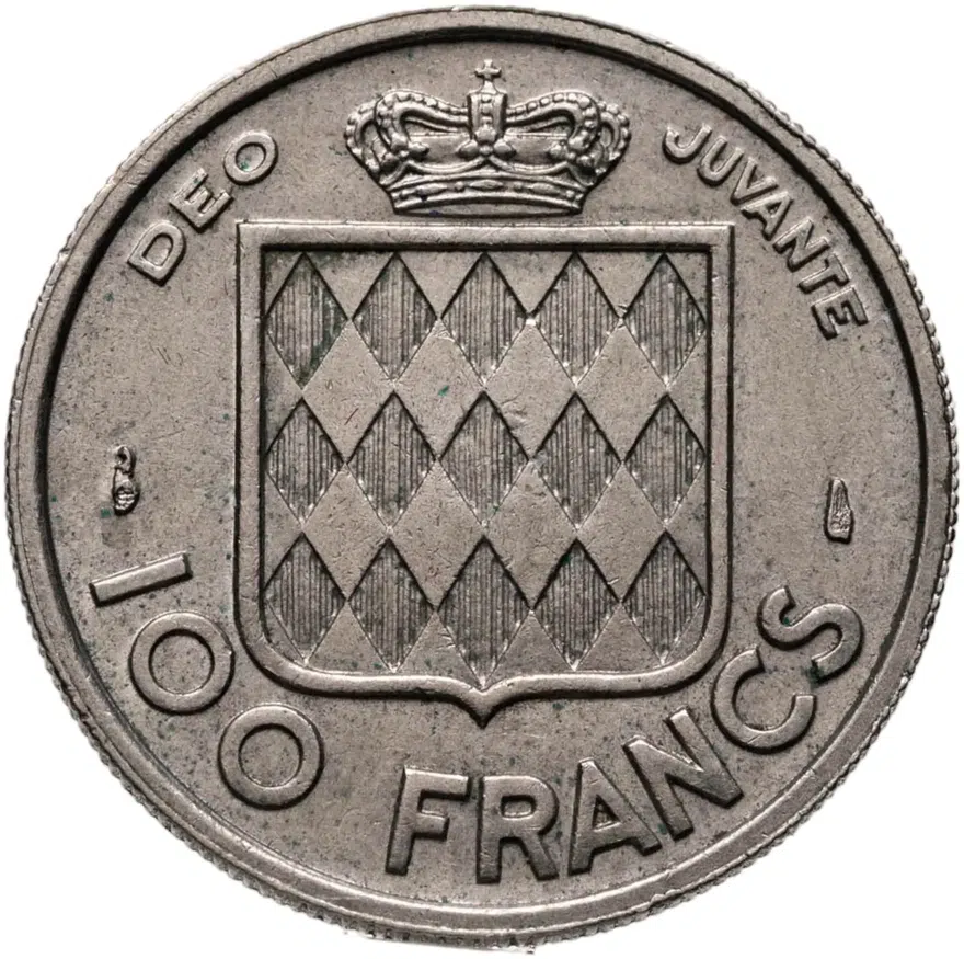 Монако 100 франков (francs) 1956, реверс