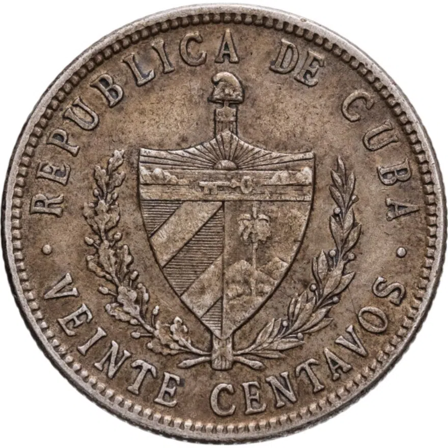 Куба 20 сентаво (centavos) 1948, реверс
