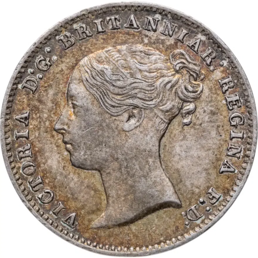 Великобритания 3 пенса (pence) 1866, реверс