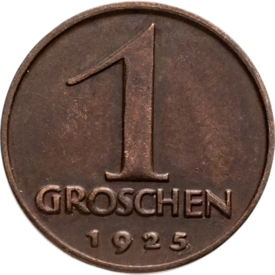 Австрия 1 грош (groschen) 1925, аверс