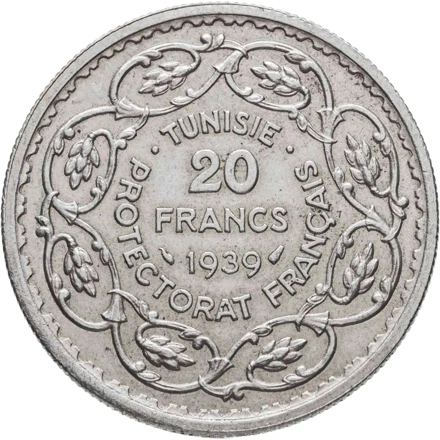 Тунис 20 франков (francs) 1939