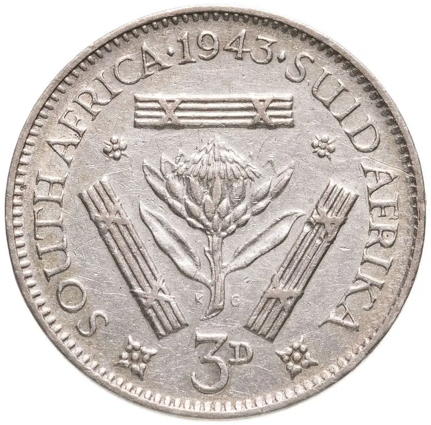 ЮАР 3 пенса (pence) 1943