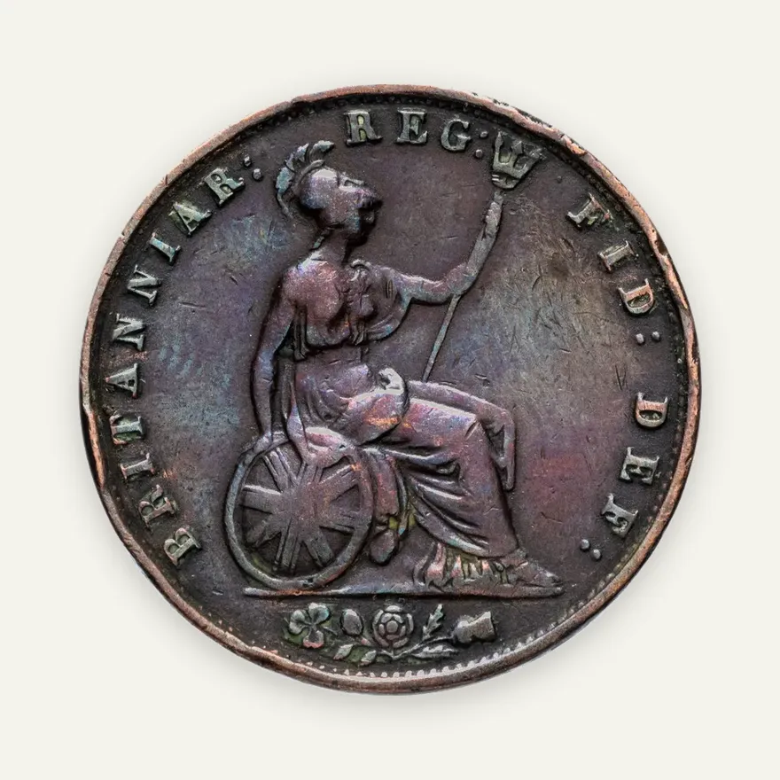 Великобритания 1/2 пенни (penny) 1853, реверс