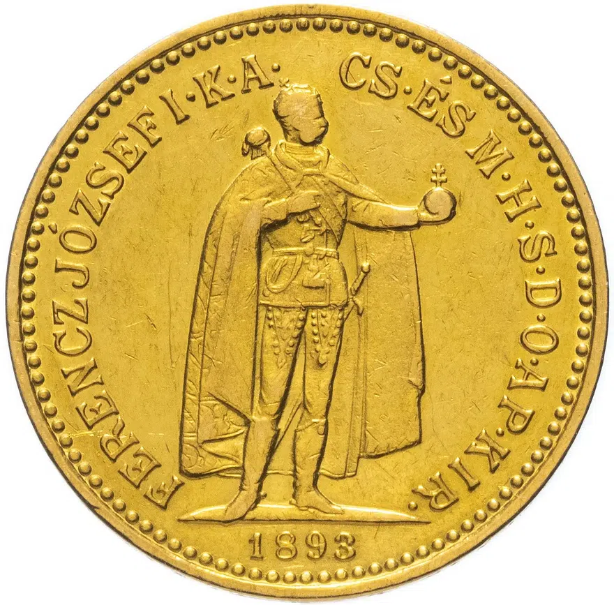 Венгрия 10 крон (korona) 1893, реверс