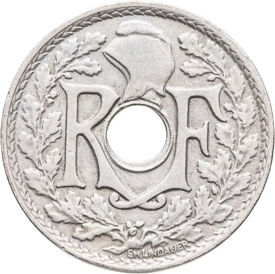 Франция 25 сантимов (centimes) 1919, реверс