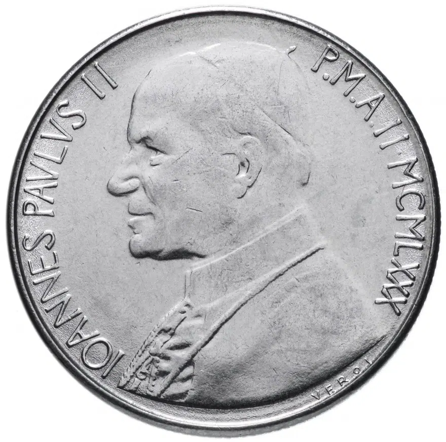 Ватикан 100 лир (lire) 1980, реверс
