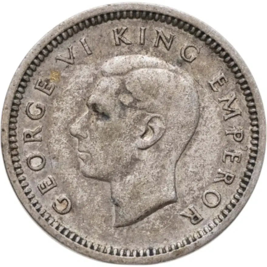Новая Зеландия 3 пенса (pence) 1945, реверс