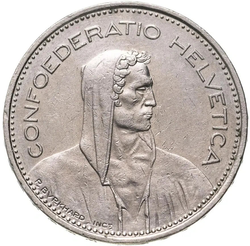 Швейцария 5 франков (francs) 1981, реверс