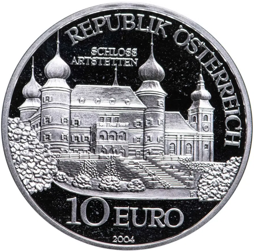 Австрия 10 евро (euro) 2004  Замок Артштеттен, реверс