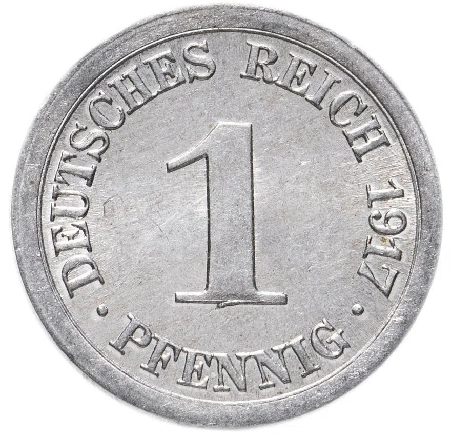 1 пфенниг (pfennig) 1917 E