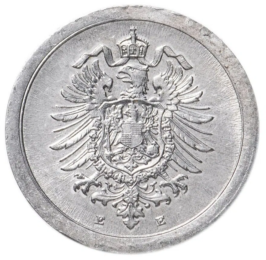 1 пфенниг (pfennig) 1917 E, реверс