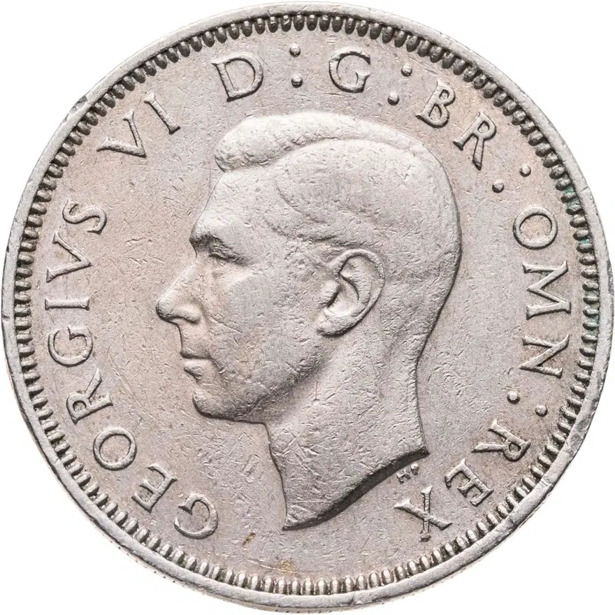 Великобритания 1 шиллинг (shilling) 1951 Английский шиллинг - лев, стоящий на короне, реверс