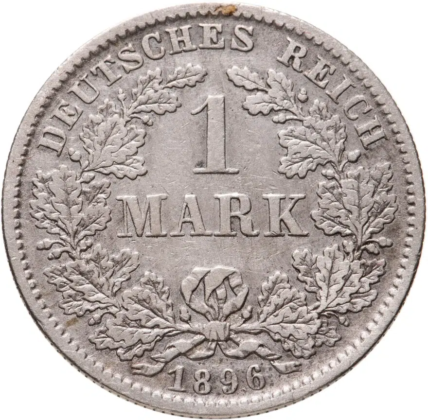 Германия (Германская империя) 1 марка 1896 знак монетного двора: "F" - Штутгарт