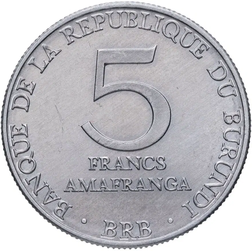 Бурунди 5 франков (francs) 1976