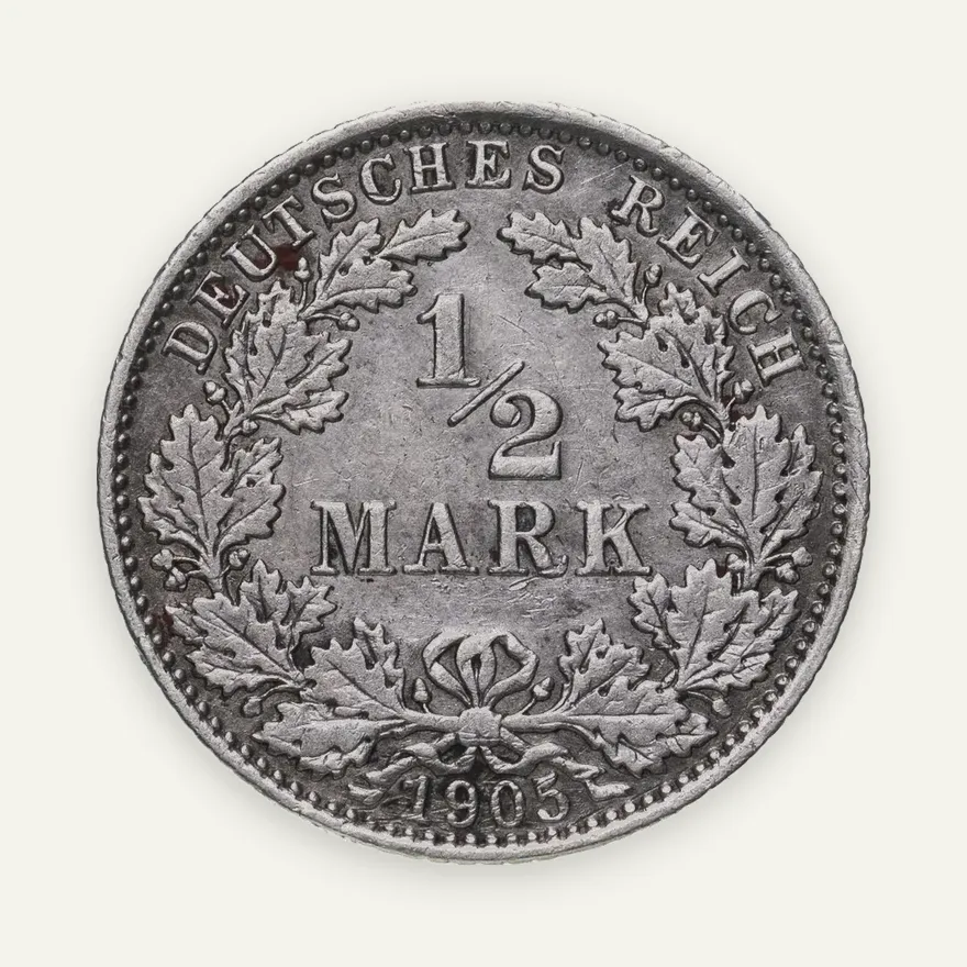 Германия (Германская империя) 1/2 рейх марки 1905 "E"