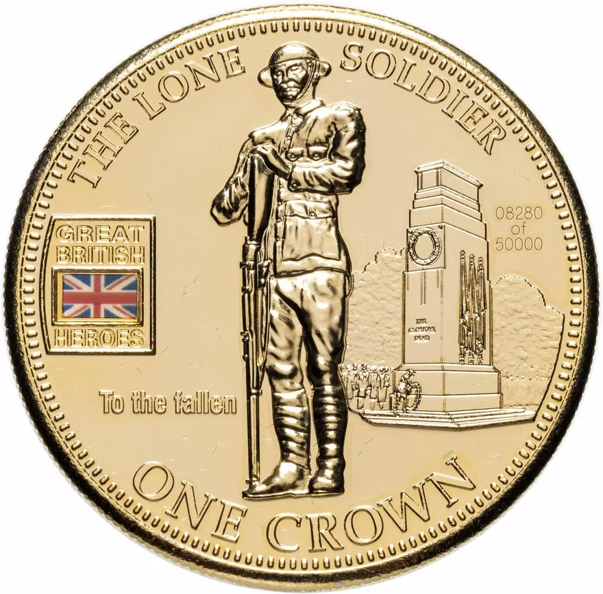 Тристан-да-Кунья 1 крона (crown) 2010 Герои Великобритании - Одинокий солдат