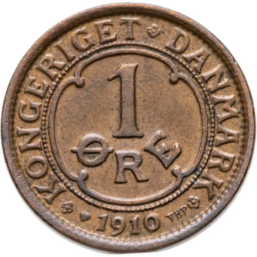 Дания 1 эре (ore) 1910