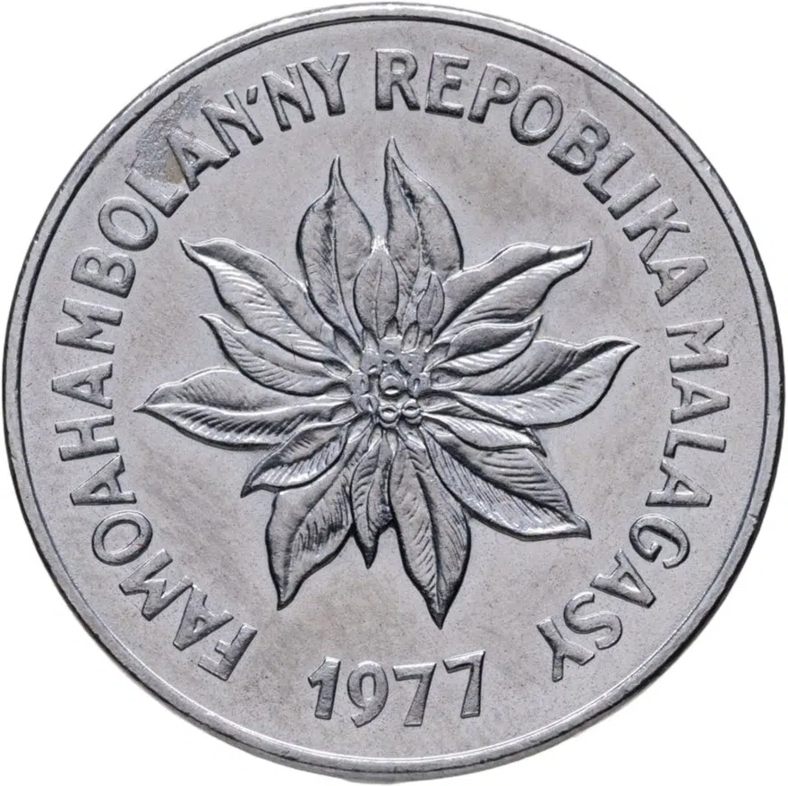 Мадагаскар 5 франков (francs) 1977, реверс